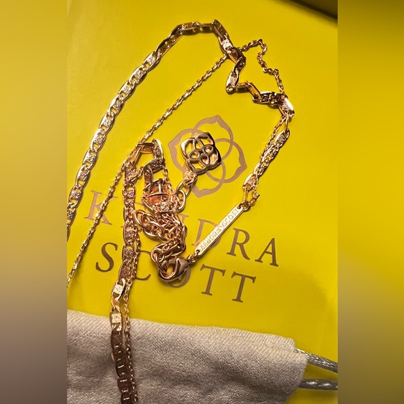 Elisa Rose Gold Multi Strand Drusy Necklace - Picture 5 of 13